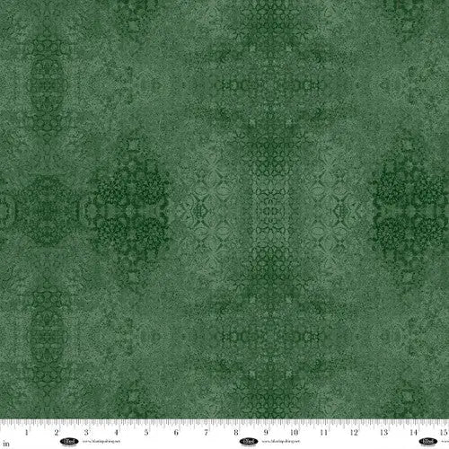 Cotton Wideback Fabric Green Textured Damask Casabella 108"