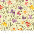 Cotton Fabric Green Tulips Flourish 44/45"
