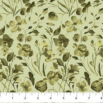 Cotton Fabric Green Vines Flourish 44/45" Width