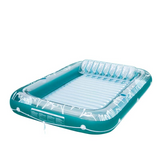 Inflatable Adult Sun Lounger Float 80 x 58 Inch Pool & Lake Air Mattress with Pillow, Dual Cup Holders, Heavy Duty Floating Raft for Beach, Pool & Summer Water Parties