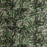 Athletic Nylon Spandex Jaguar Green Ferns on Yellow 4-Way Stretch Fabric
