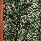 Athletic Nylon Spandex Jaguar Green Ferns on Yellow 4-Way Stretch Fabric