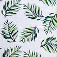 Swim Knit Nylon Spandex Green Ferns on White