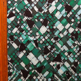 Stretch Woven Green Mosaic Flow Boardshort Fabric