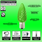 C9 Wonderful LED SMD Bulb (25 bulbs/bag) - Faceted, Green