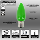 C9 Wonderful LED SMD Bulb (25 bulbs/bag) - Frosted, Green