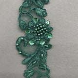 Beaded Corded Lace Trim Organza