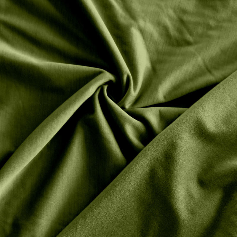 Polartec Powerstretch Fleece Knit Fabric - Greenwich Striated Olive Green