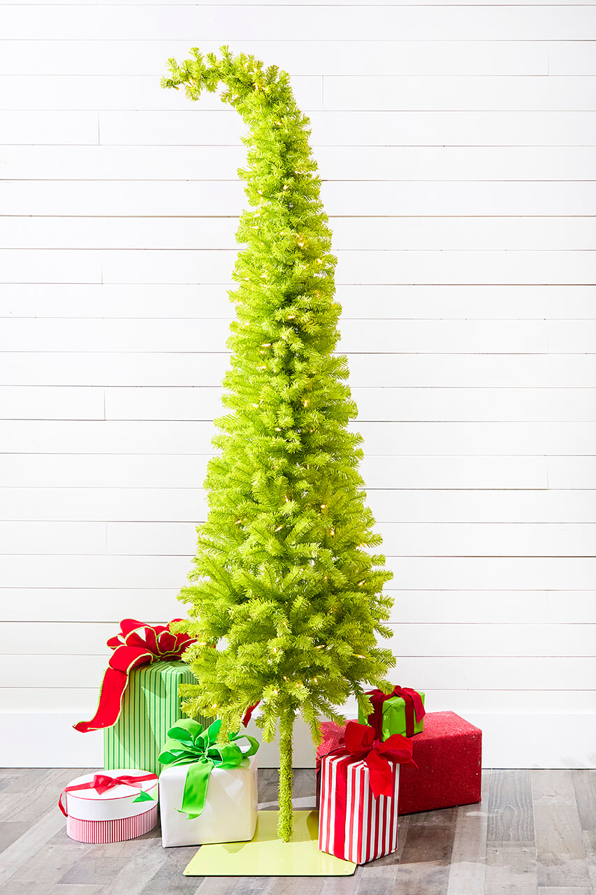 7' Lime Green Whimsical Tree with LED Lights