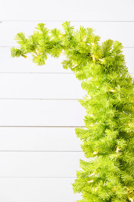7' Lime Green Whimsical Tree with LED Lights
