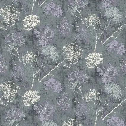 Cotton Wideback Fabric Grey Granite Dandelion Stamp 108"