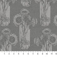Cotton Sunflower Print Fabric Grey Indelible by Anna Maria for Northcott 44/45"