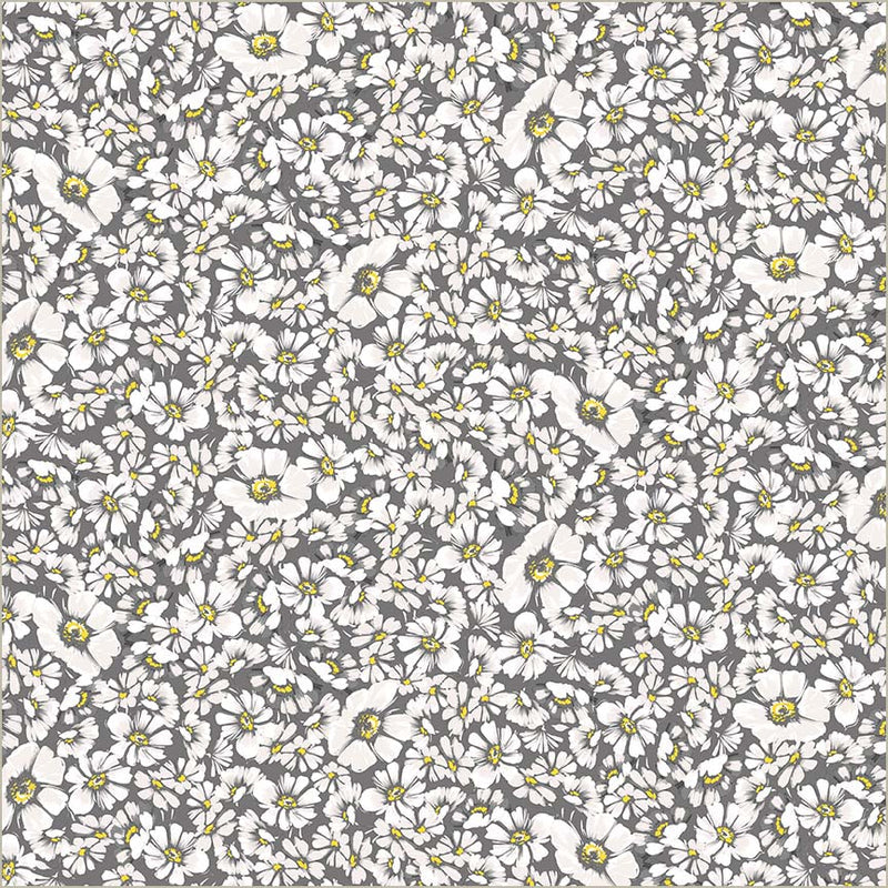 Cotton Fabric Grey Verona Allegra Blooms 44/45"