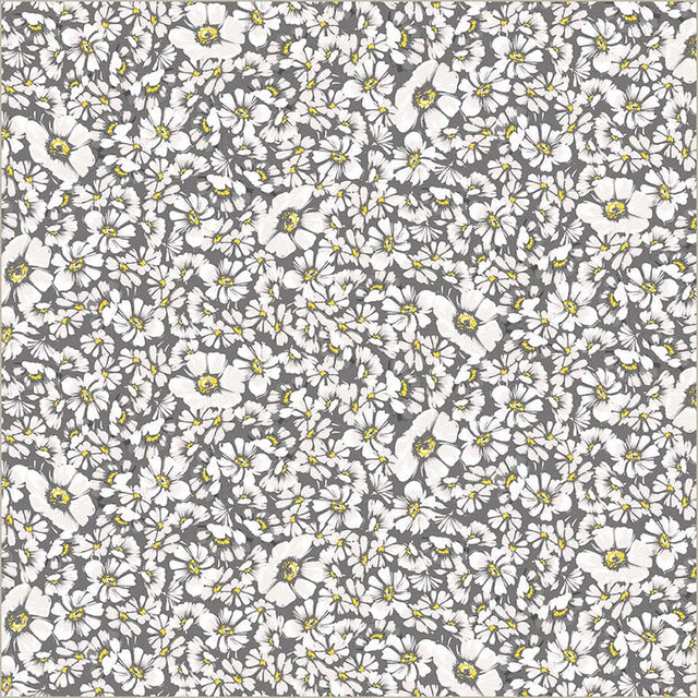 Cotton Fabric Grey Verona Allegra Blooms 44/45"