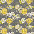 Cotton Print Grey Verona Fiori Fabric 44/45"
