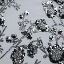 1 Yard Glitter Tulle Lace Fabric with Floral Pattern 58" Wide Mesh for Bridal, Gowns & Crafts