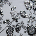 1 Yard Tulle Lace Fabric with Glitter and Floral Pattern, 58" Wide