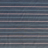 Stretch Woven Pink and Blue Stripe on Grey