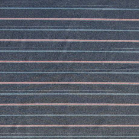 Stretch Woven Pink and Blue Stripe on Grey