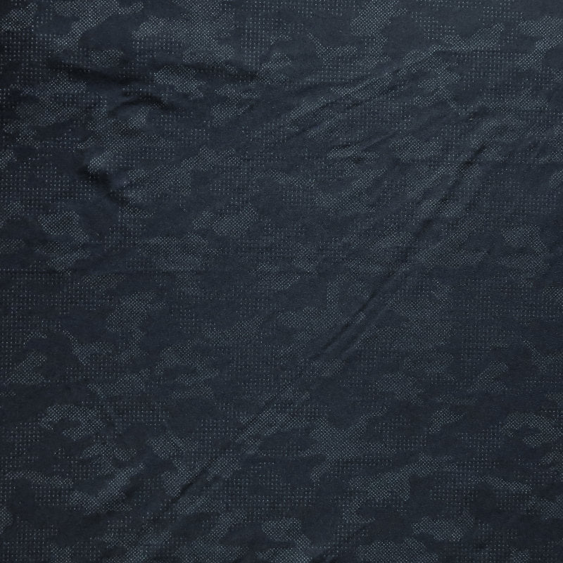 Swim Knit Grey Textured Camo on Black Nylon Spandex