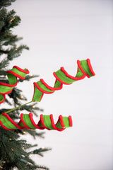 30 Inch Fabric Curly Spray – Whimsical Green & Red Holiday Accent for Fun Festive Décor