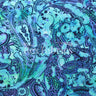 Gypsy Paisley Nylon Spandex Fabric - Cool Blue/Warm Red Paisley Print, 58/60" Width, 210 GSM (1 Yard)