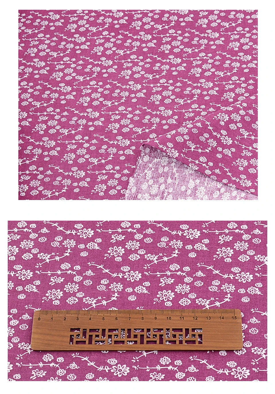 100% Cotton Fabric Pink Purple Pattern Floral Plain Printed Patchwork Cloth DIY Handmade Sewing fabrics in The Meter Needlework