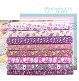 100% Cotton Fabric Pink Purple Pattern Floral Plain Printed Patchwork Cloth DIY Handmade Sewing fabrics in The Meter Needlework
