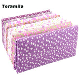 100% Cotton Fabric Pink Purple Pattern Floral Plain Printed Patchwork Cloth DIY Handmade Sewing fabrics in The Meter Needlework