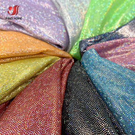 150cm*100cm Glitter Laser Polyester Fabric Iridescent Holographic Wedding Party Background Doll Clothing Decor Material DIY