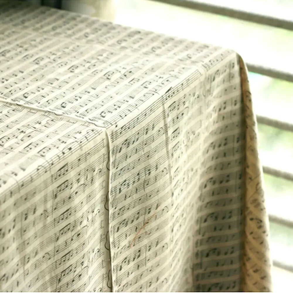 1PC Classic Black Musical Note Music Staff Printed Cotton Linen Fabric Sewing For DIY Craft Clothing Tablecloth Cushion Material