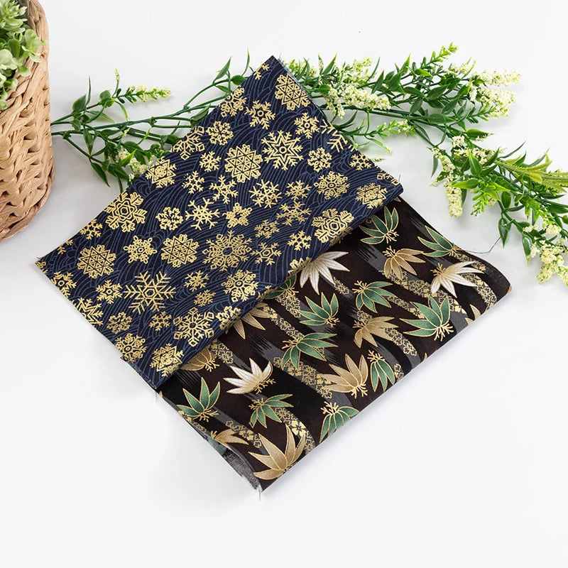 50x145cm Japanese Kimono Bronzed Fabric Sushi Cherry Blossoms Print Cotton Cloth DIY Materials Patchwork Accessories for Sewing