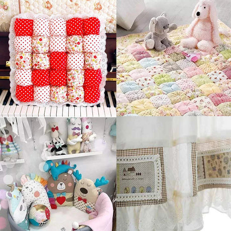 Teramila 8PCS Pack Square Multicolor Printed Cotton Fabric For Sewing Quilt Cloth Needlework Plaid Handicraft Material Patchwork