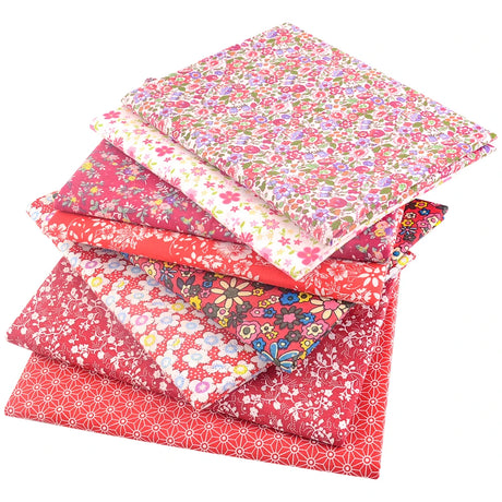Teramila 8PCS Pack Square Multicolor Printed Cotton Fabric For Sewing Quilt Cloth Needlework Plaid Handicraft Material Patchwork