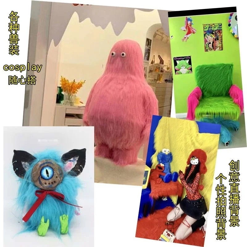 35Colours 12cm Imitation Plush Fur Fabric For DIY Photo Props chair decorative background Plush mat animal toy doll fabric