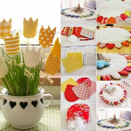 Teramila 8PCS Pack Square Multicolor Printed Cotton Fabric For Sewing Quilt Cloth Needlework Plaid Handicraft Material Patchwork