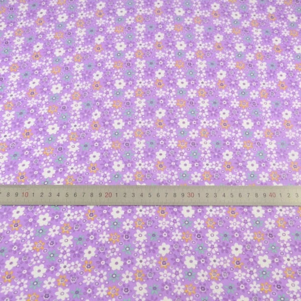 100% Cotton Fabric Pink Purple Pattern Floral Plain Printed Patchwork Cloth DIY Handmade Sewing fabrics in The Meter Needlework