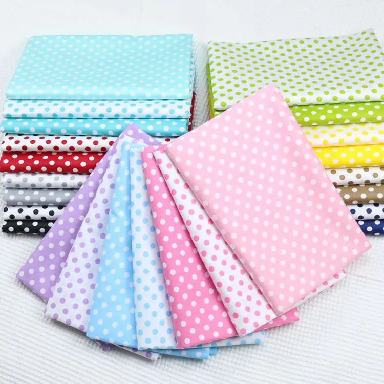 Dots Printed 100% Cotton Fabric by Meter, DIY Patchwork, Quilt Cloth, Bedding Blanket, Sheet, Pillow Decor, Fat Quilt, Tilda