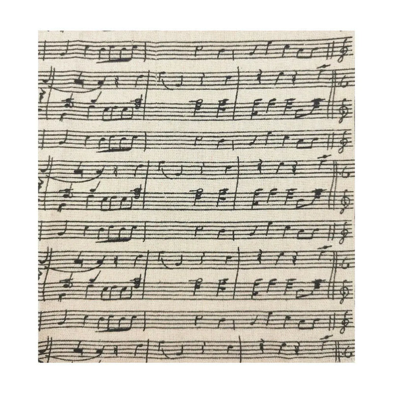 1PC Classic Black Musical Note Music Staff Printed Cotton Linen Fabric Sewing For DIY Craft Clothing Tablecloth Cushion Material