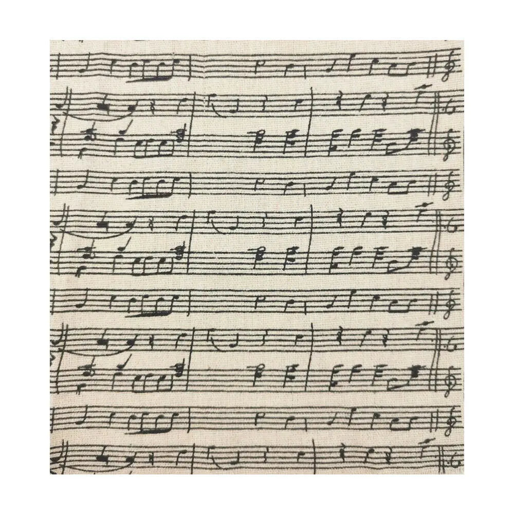 Piano Music Score Printed Fabric Sheet Retro Linen Cotton DIY Handmade Craft Sewing Cushion Tablecloths Decor Material