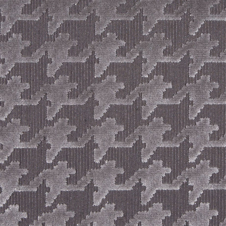 Charcoal Gray/Light Gray Houndstooth Velvet