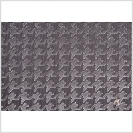 Charcoal Gray/Light Gray Houndstooth Velvet