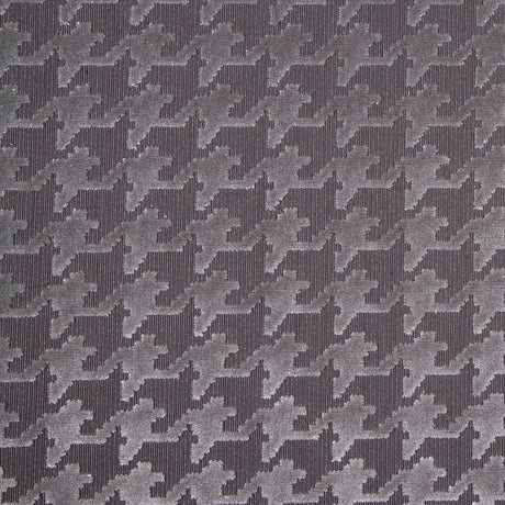 Charcoal Gray/Light Gray Houndstooth Velvet