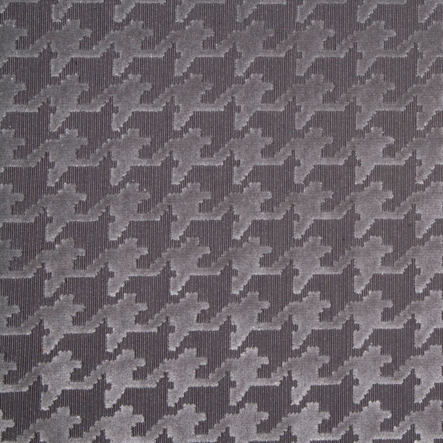 Charcoal Gray/Light Gray Houndstooth Velvet
