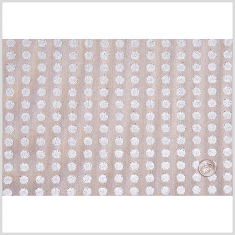 Toffee/Light Gray Polka Dots Velvet