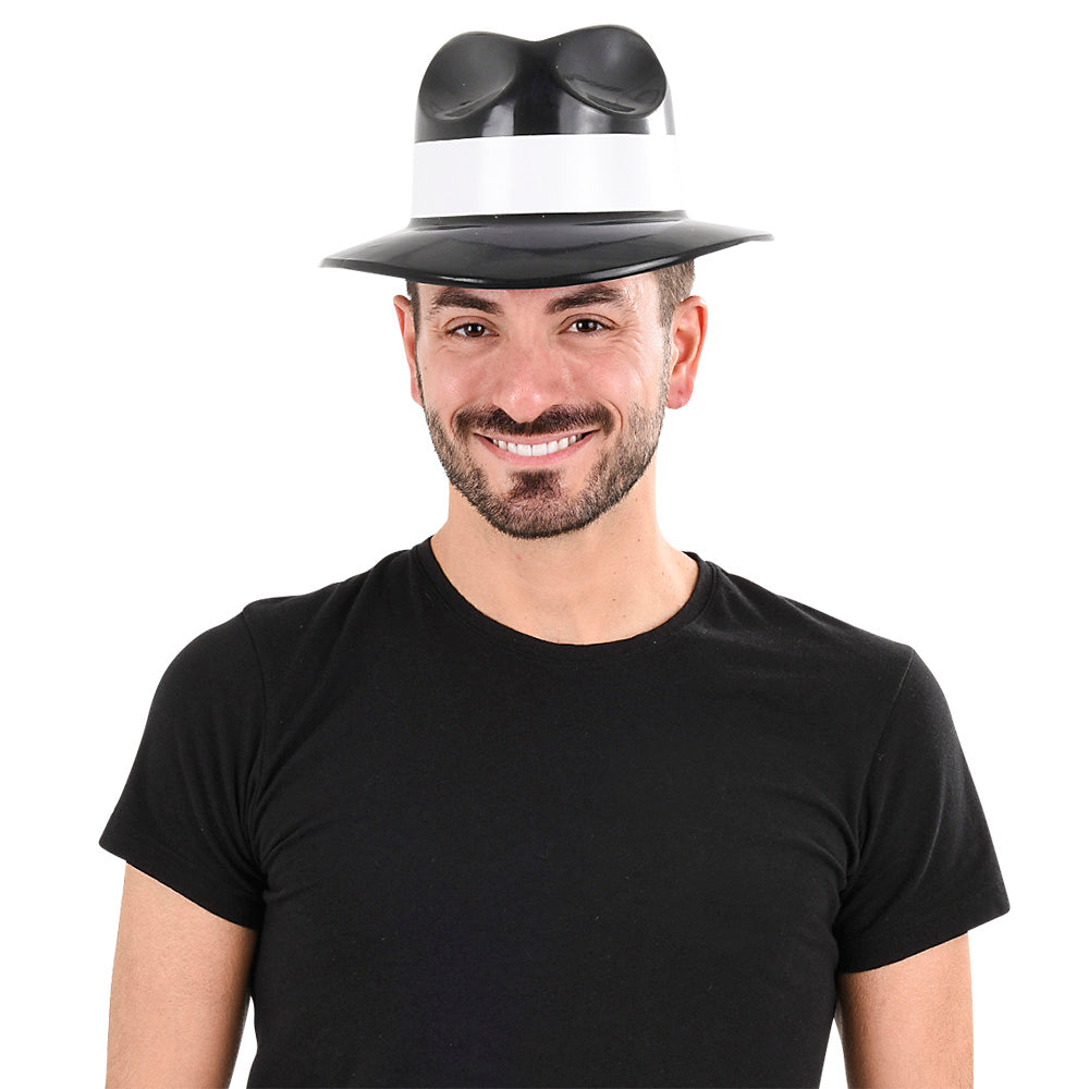 Black Gangster Hat With Band (1 DZ)
