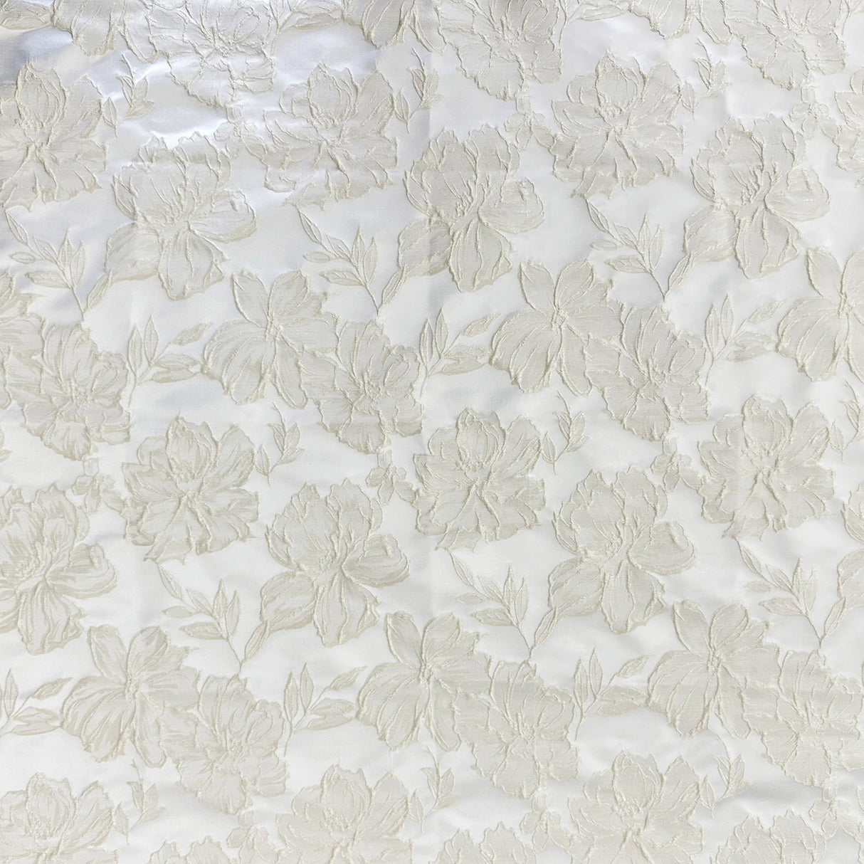 Perla Collection Polyester Fabric - Shiny Floral Damask Diamond Jacquard, 55" Width (Sample Book)