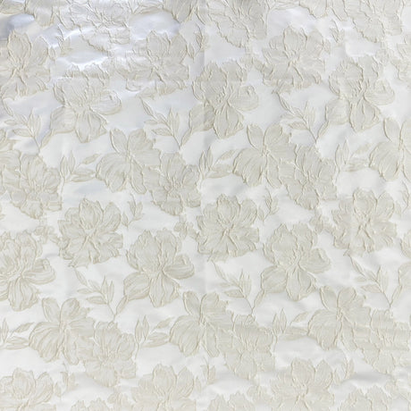 Perla Collection Polyester Fabric - Shiny Floral Damask Diamond Jacquard, 55" Width (Sample Book)