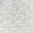 Haiden Shiny Floral Jacquard Polyester Fabric - White, Champagne, 55" Width (1 Yard)