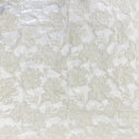 Haiden Shiny Floral Jacquard Polyester Fabric - White, Champagne, 55" Width (1 Yard)